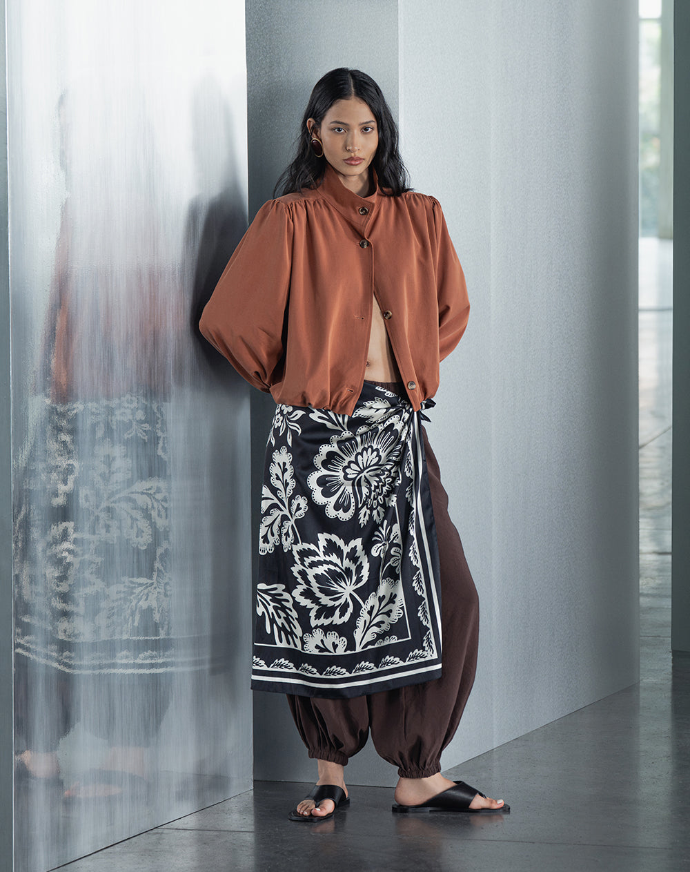Chaqueta bomber café mujer