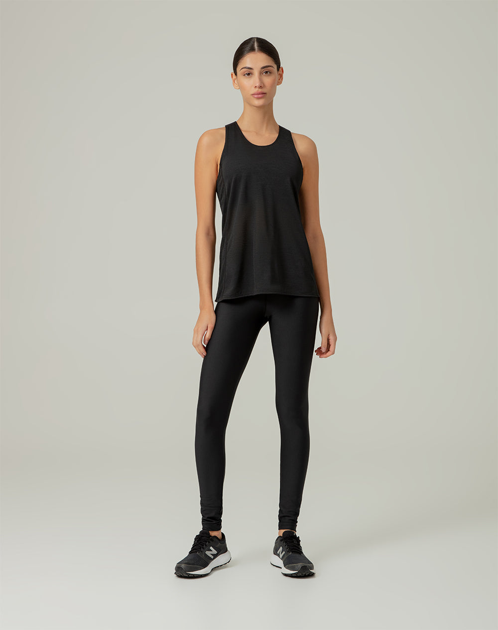Legging deportivo control abdomen negro para mujer