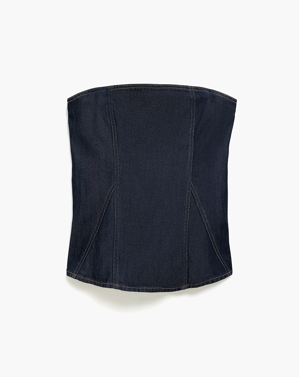 Camisa strapless denim oscuro mujer