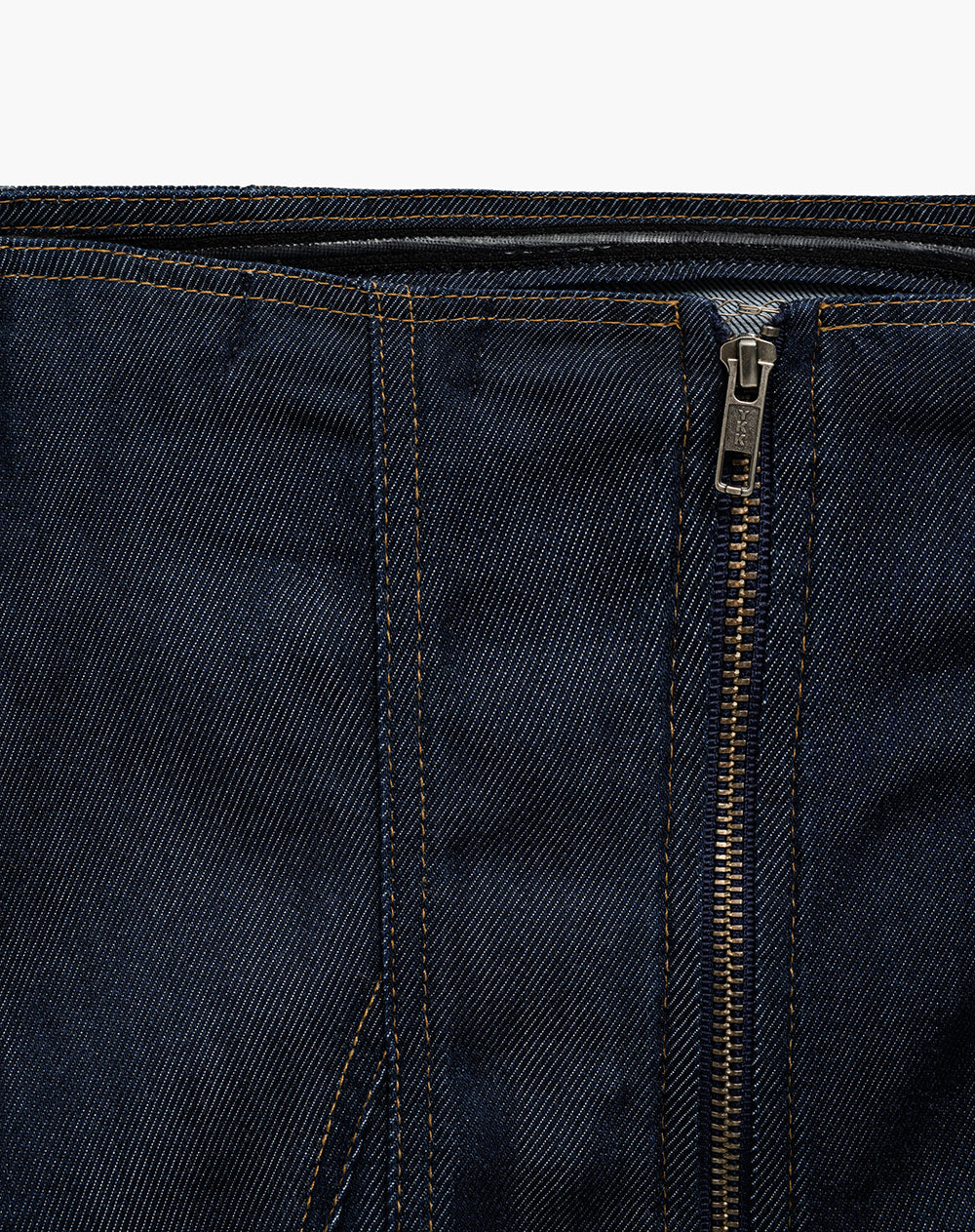 Camisa strapless denim oscuro mujer