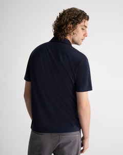 Polo regular algodón jersey azul hombre
