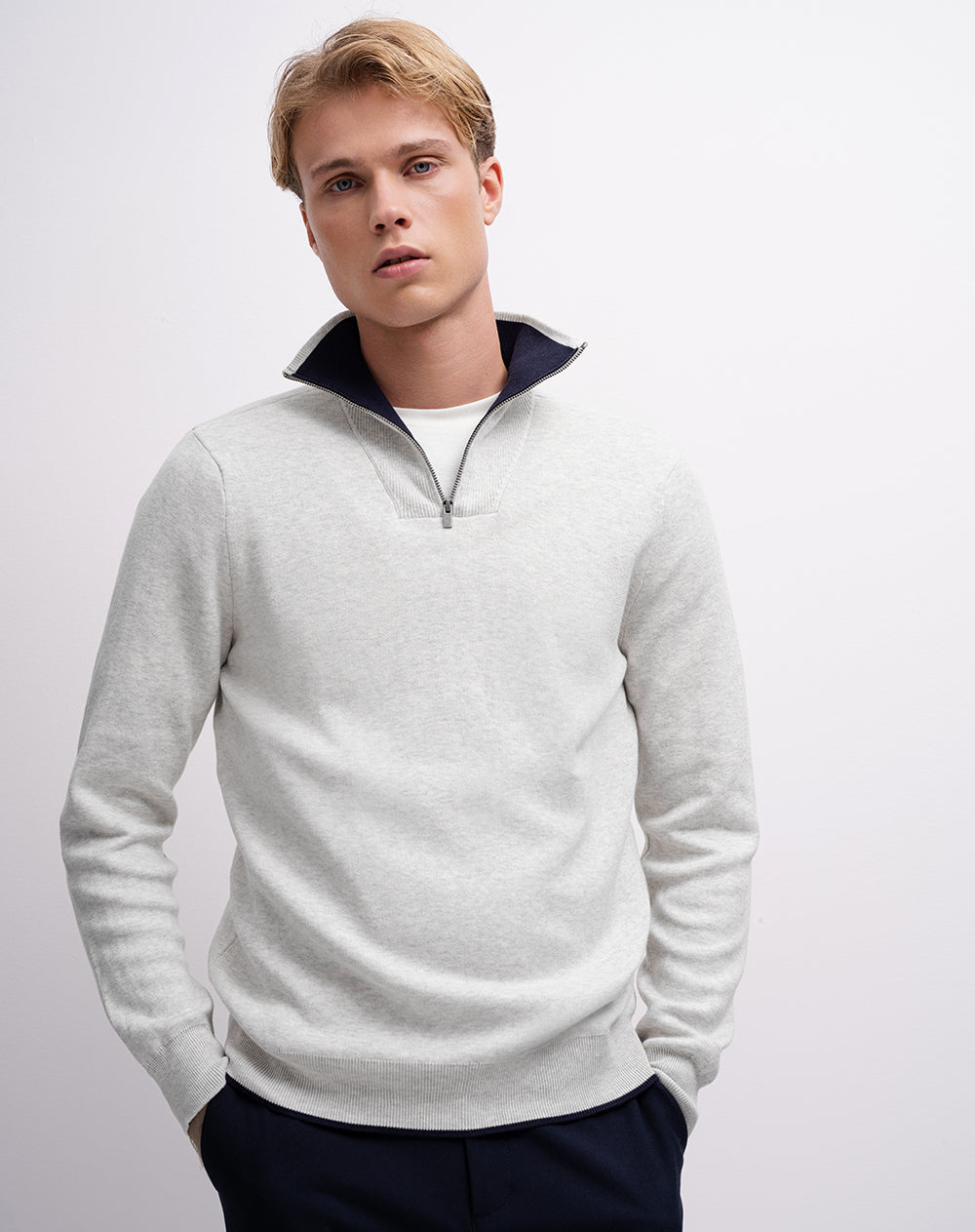 Buzo regular tejido de punto algodón habano hombre