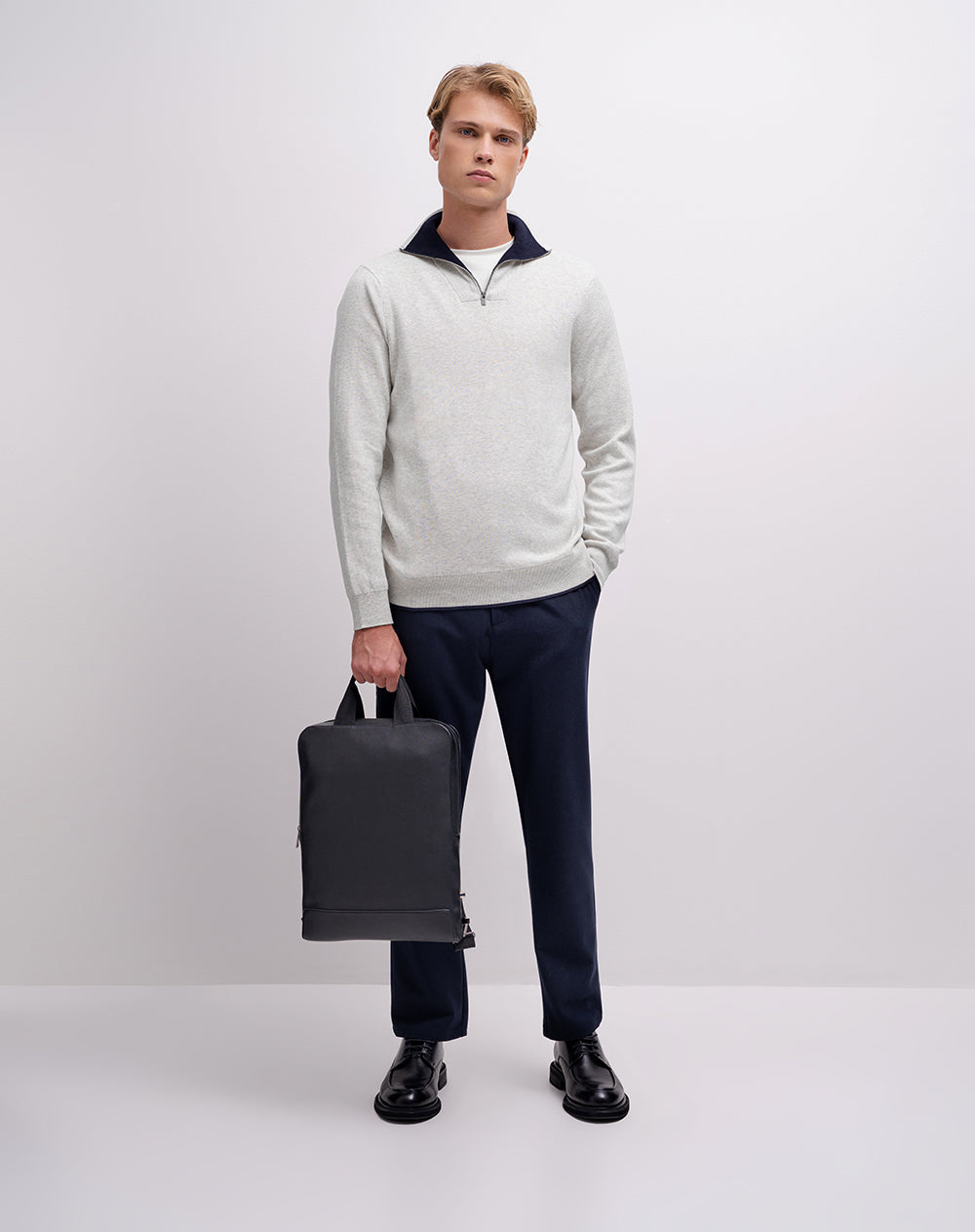 Buzo regular tejido de punto algodón habano hombre