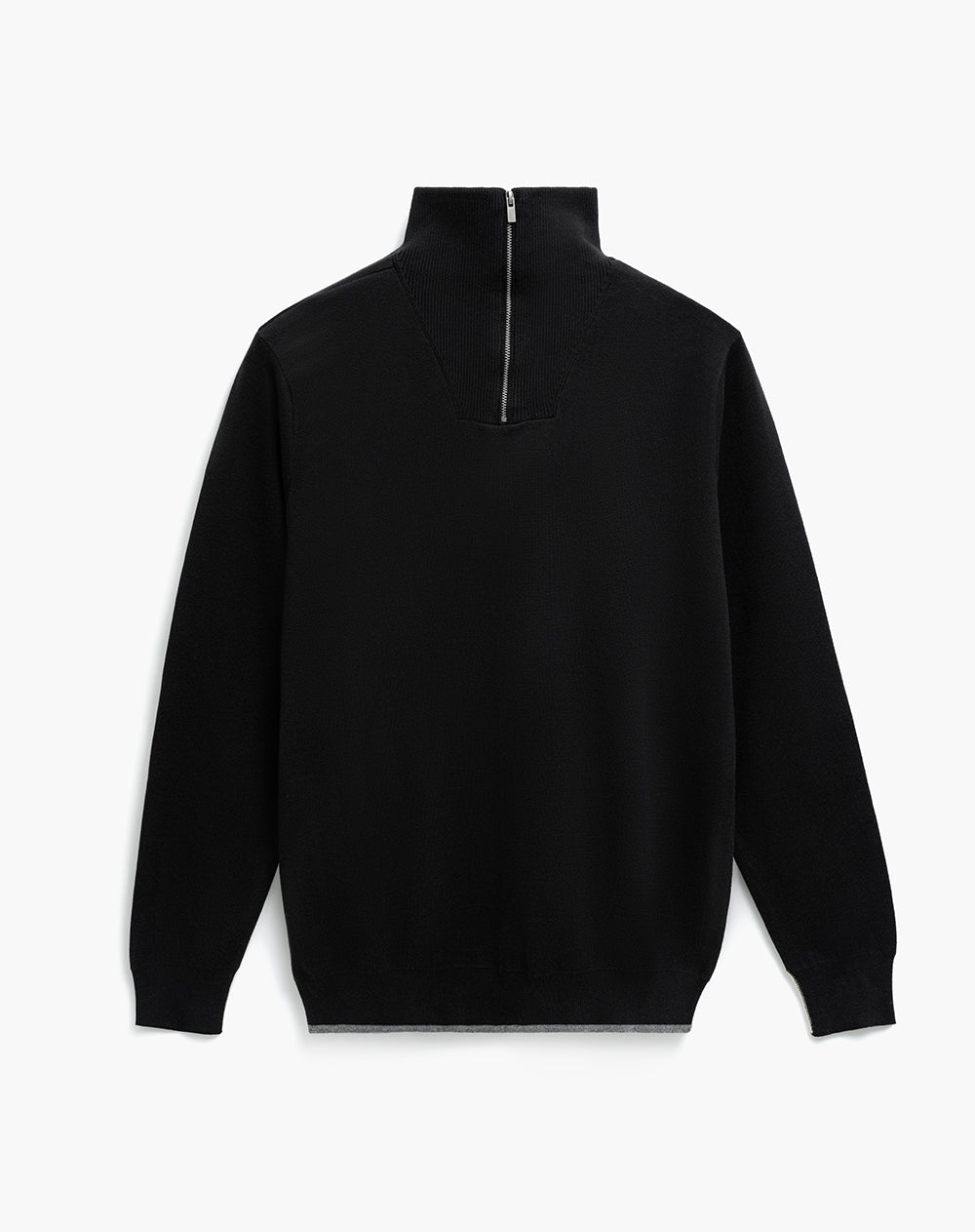Buzo regular tejido de punto algodón negro hombre