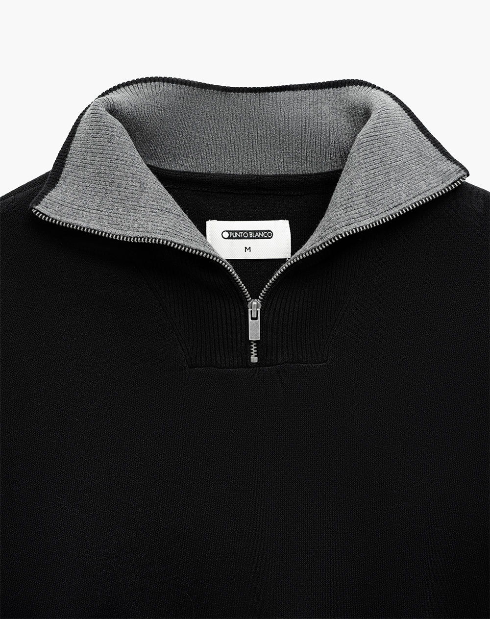 Buzo regular tejido de punto algodón negro hombre