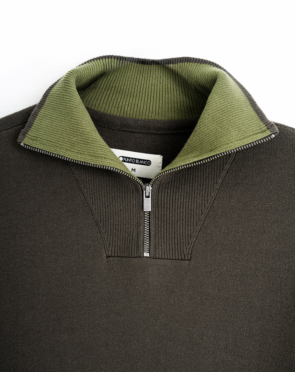 Buzo regilar tejido de punto algodón verde hombre