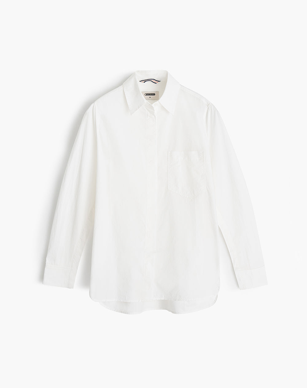 Camisa manga larga oversize perilla en costados crudo mujer