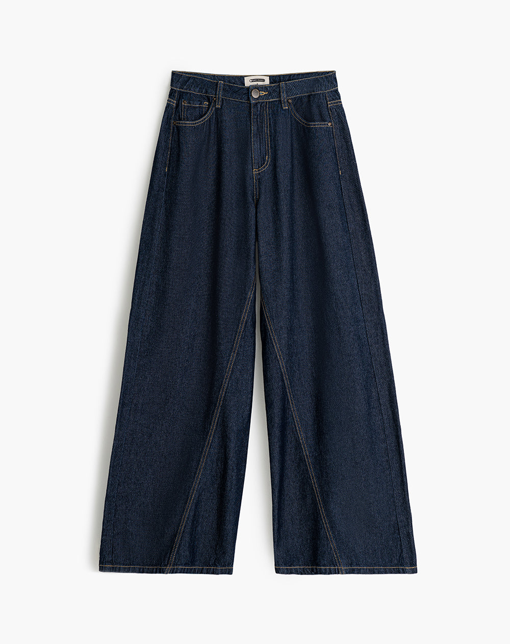 Pantalón loose fit tiro alto azul oscuro indigo