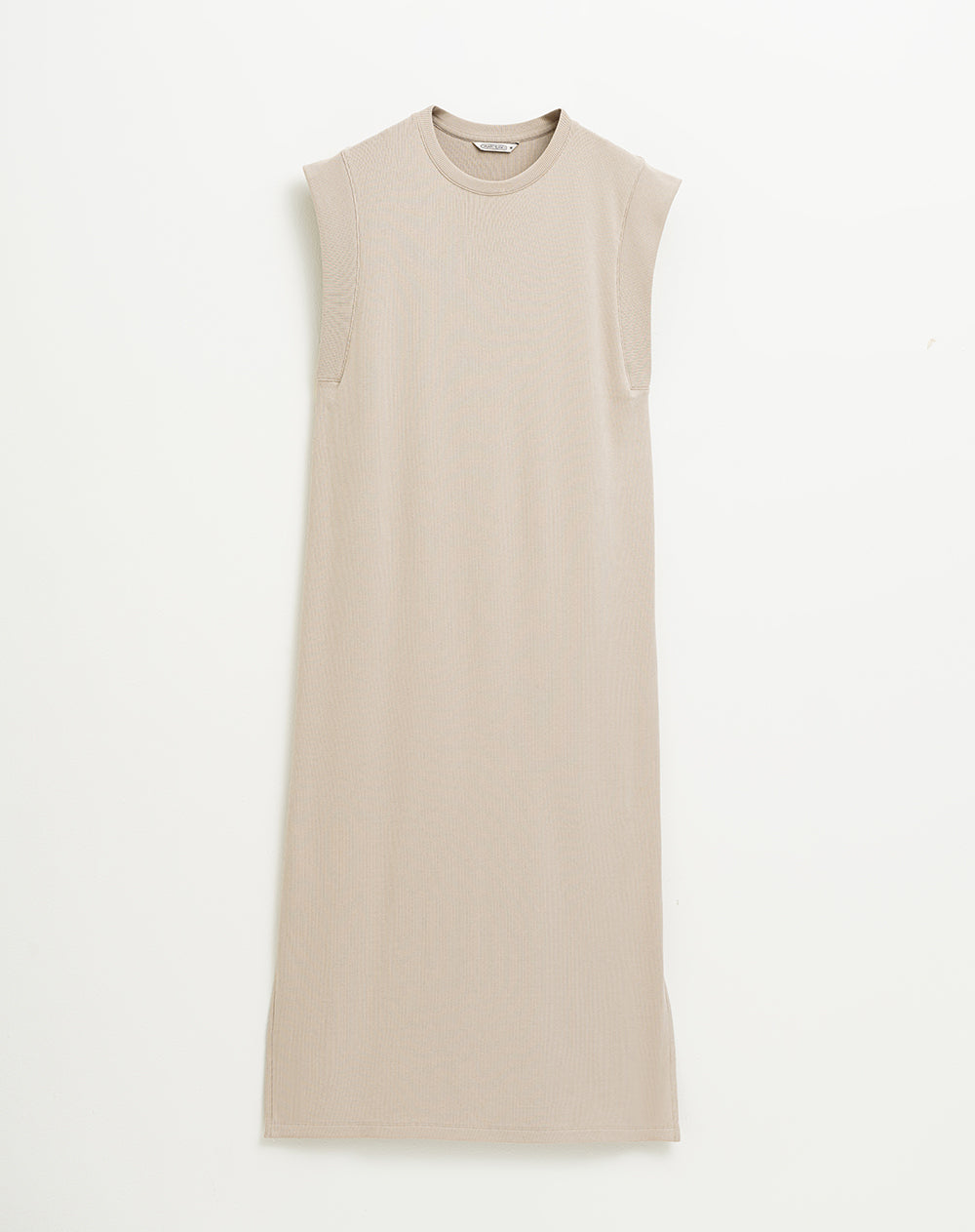 Vestido largo en rib habano