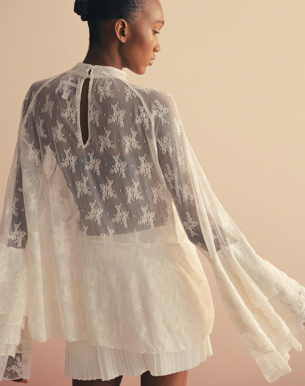 Camisa manga larga encaje con boleros Ana Beliza