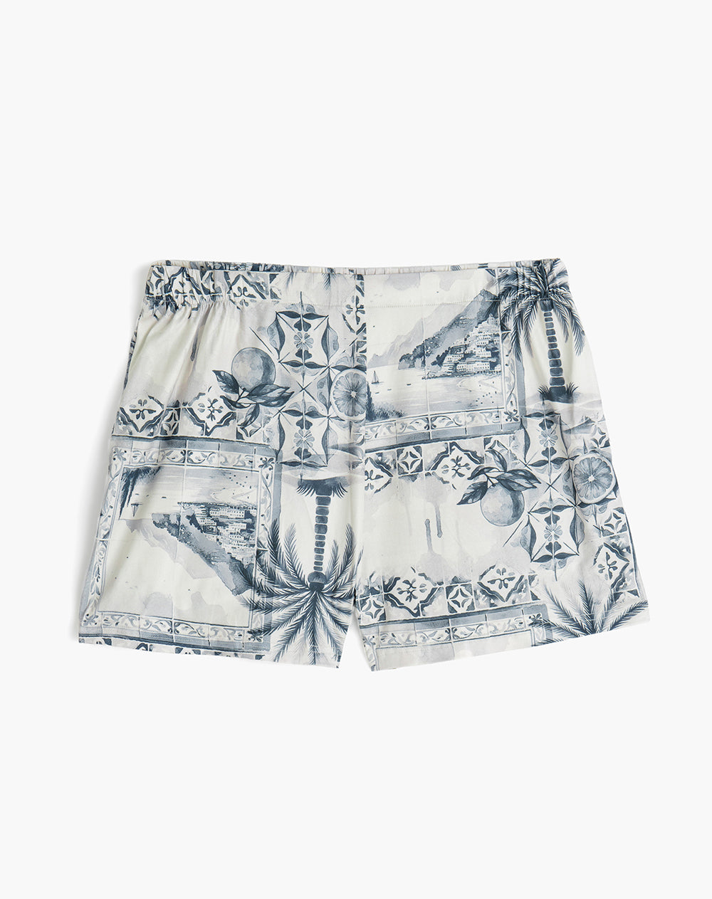 Short pantaloneta azul estampado