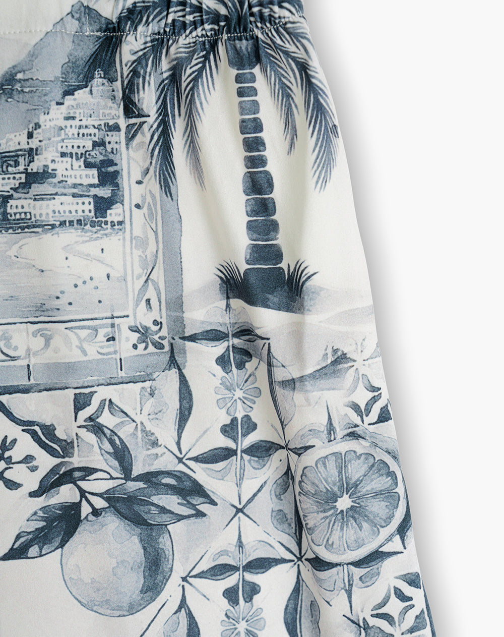 Short pantaloneta azul estampado