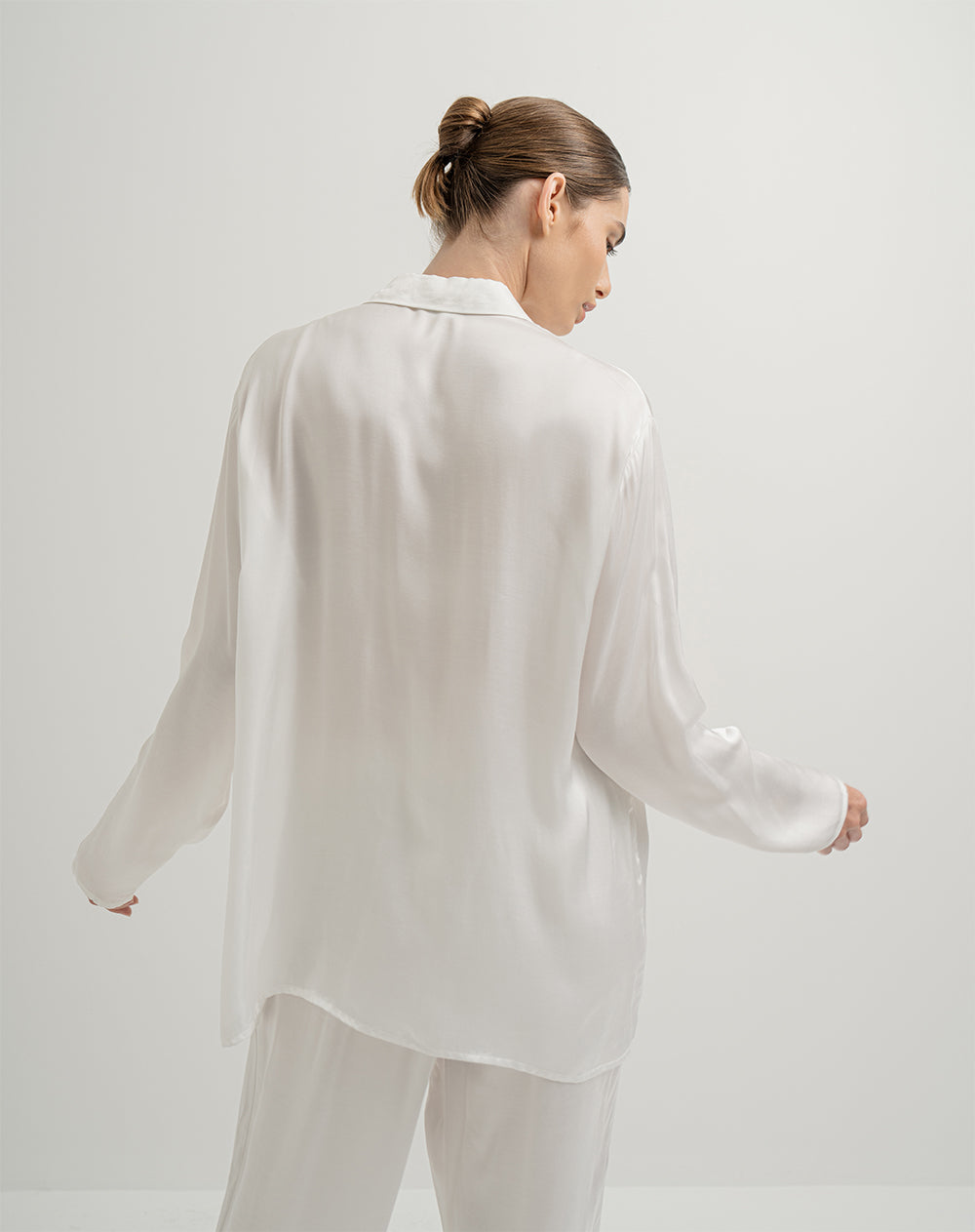 Camisa de pijama mujer satín vainilla