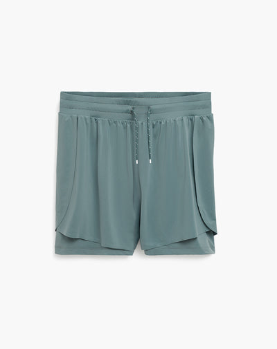 Short deportivo ciclista interno gris verdoso mujer