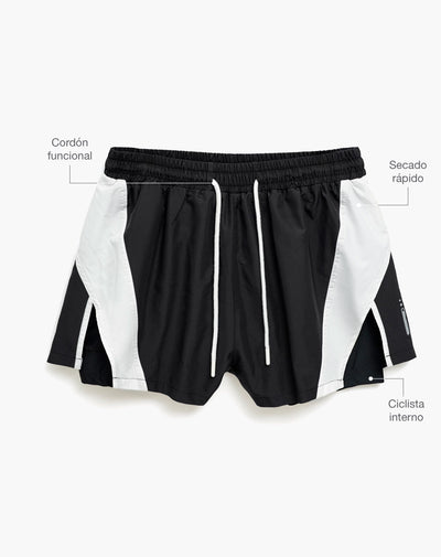 Short pantaloneta negro bloques