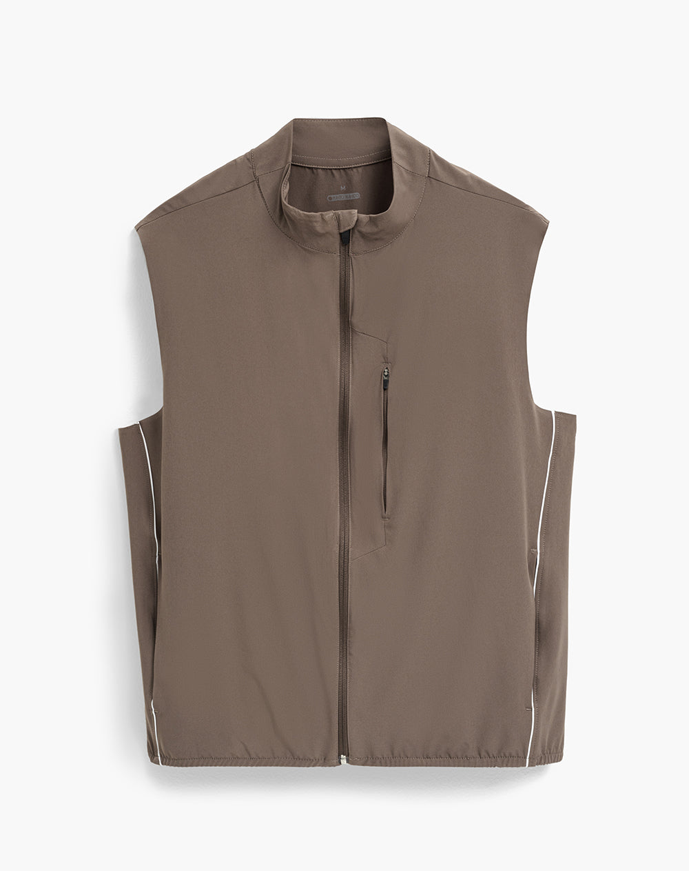 Chaleco regular fit sin capucha cafe