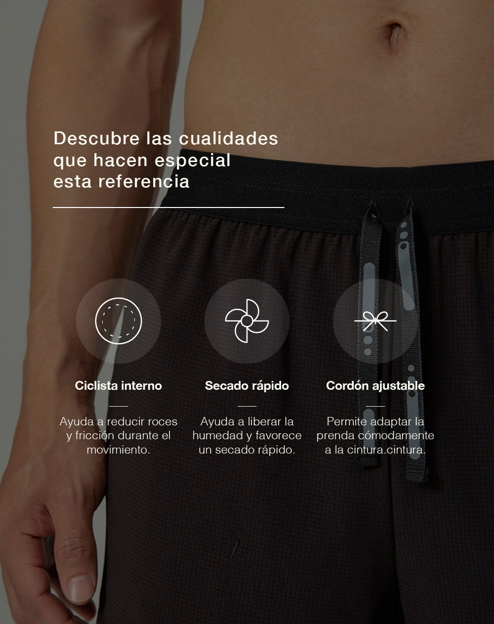 Pantaloneta deportiva ciclista interno negra hombre
