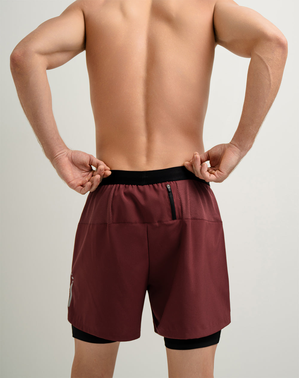 Pantaloneta deportiva ciclista interno vino tinto para hombre