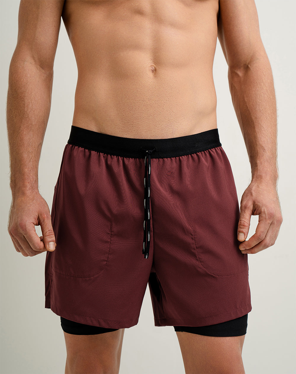 Pantaloneta deportiva ciclista interno vino tinto hombre