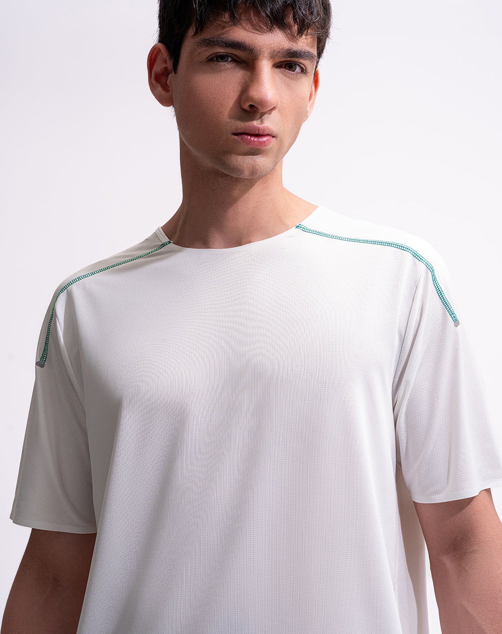 Camiseta deportiva control humedad blanca hombre