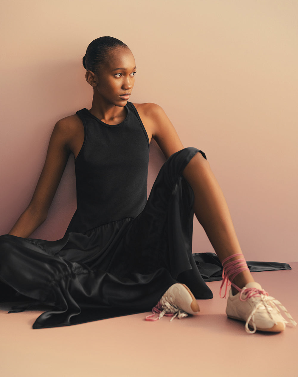 Vestido maxi + buzo crop tejido de punto Ana Beliza