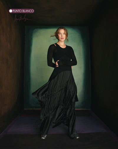 Vestido maxi + buzo crop tejido de punto Ana Beliza