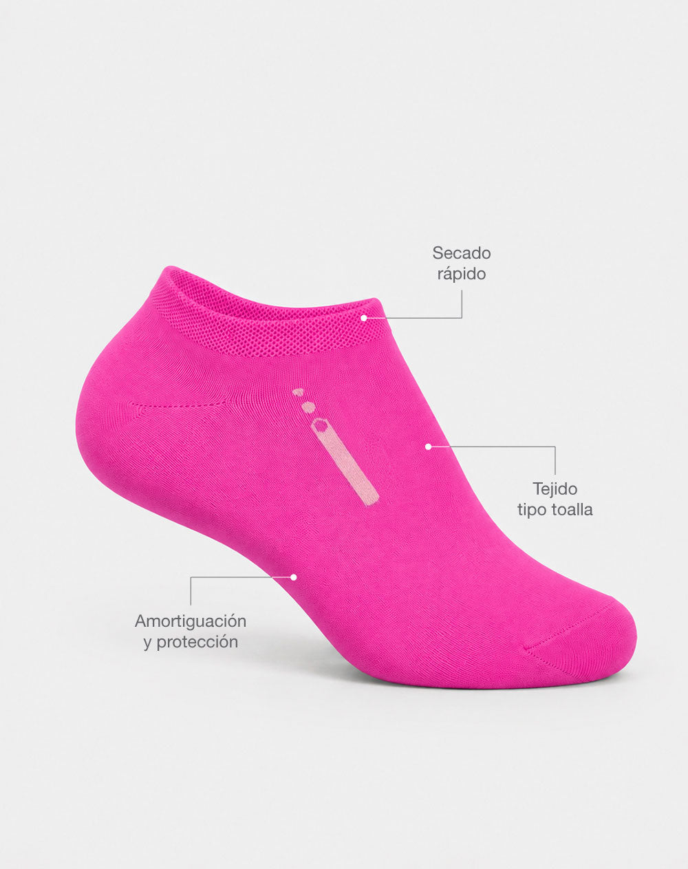 Media deportiva mujer  tobillera corta fucsia