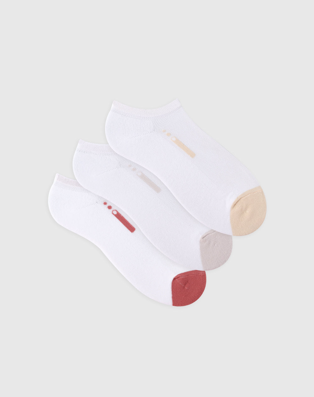 Medias para mujer tobilleras cortas acolchadas pack x3unds blancas
