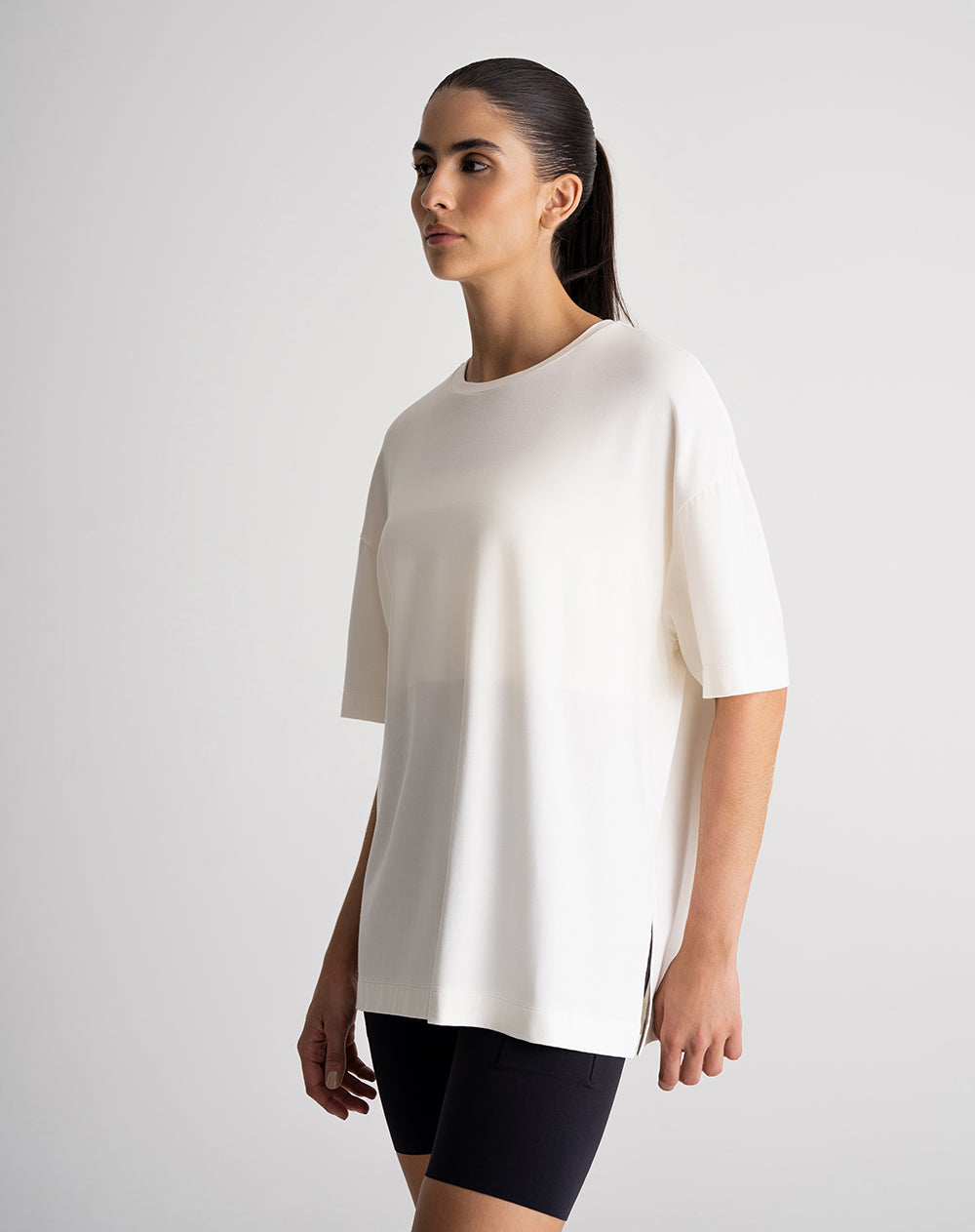 Camiseta oversized fit manga corta habana