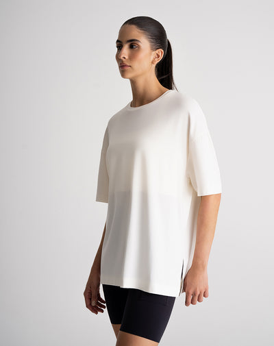 Camiseta oversized fit manga corta habana