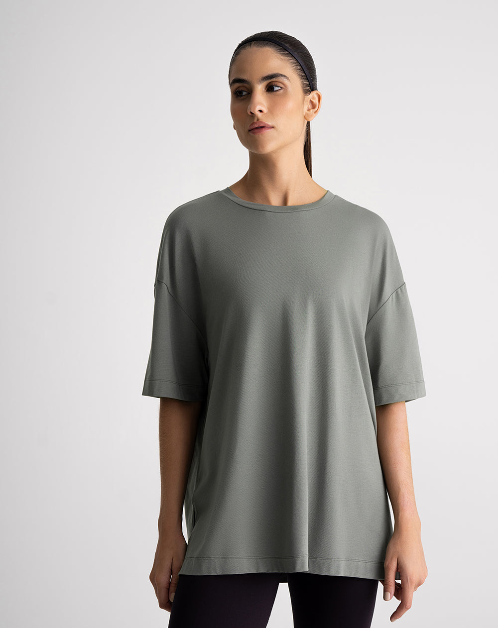 Camiseta oversized fit manga corta verde