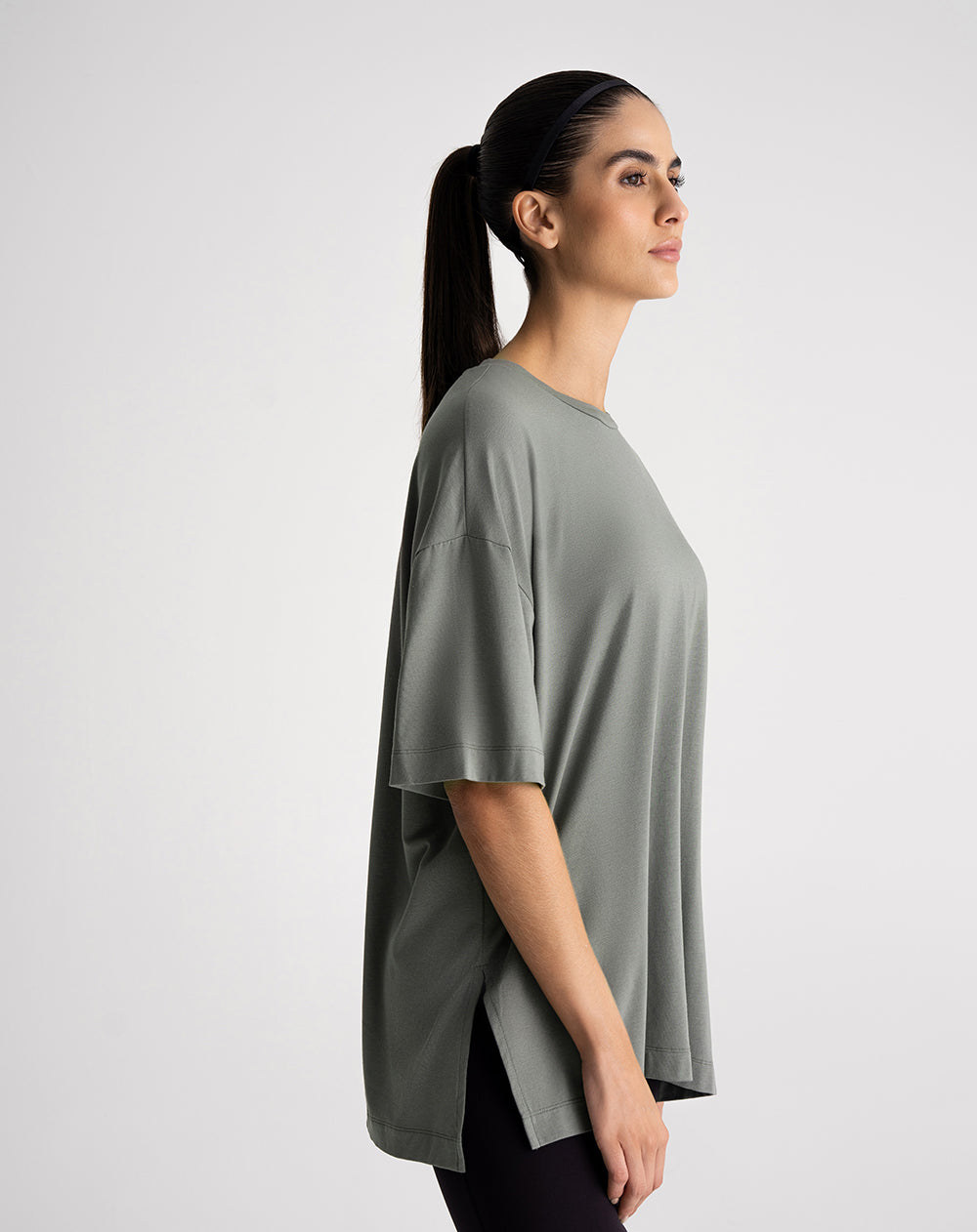 Camiseta oversized fit manga corta verde