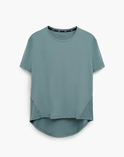 Camiseta deportiva control humedad gris verdoso mujer