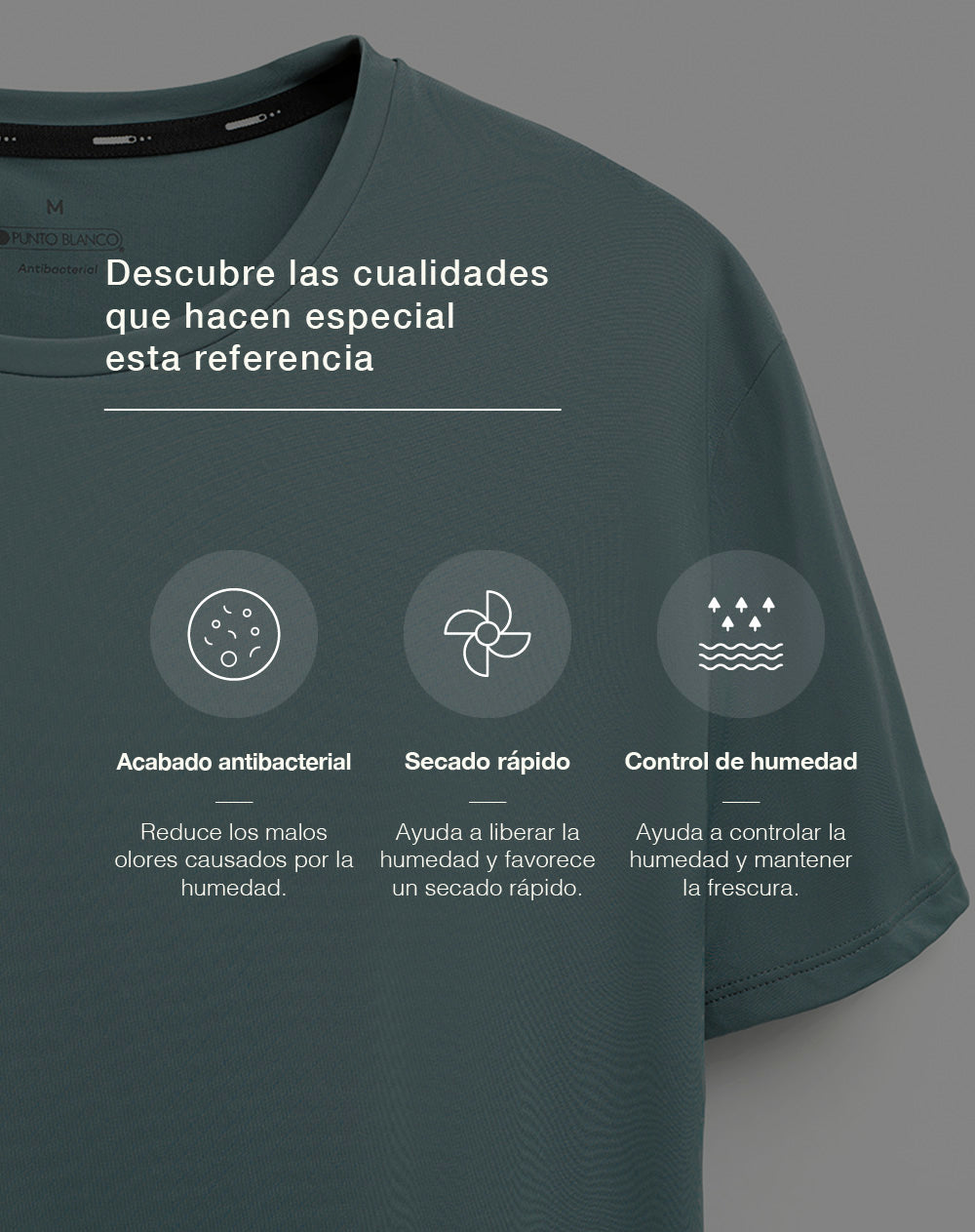 Camiseta deportiva control humedad verde mujer