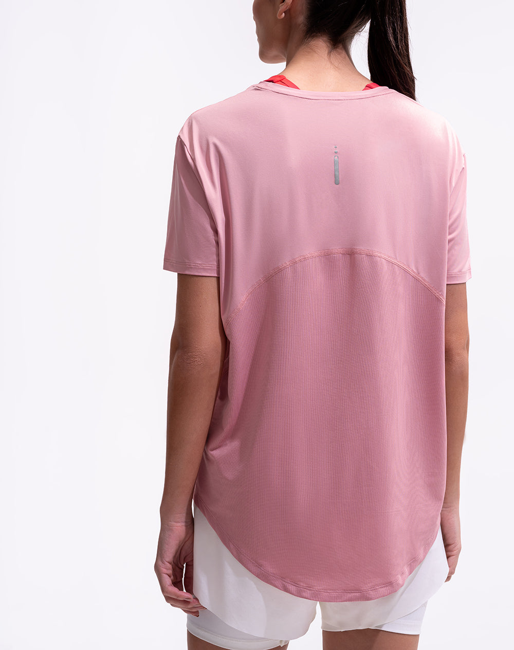 Camiseta deportiva control humedad rosada mujer
