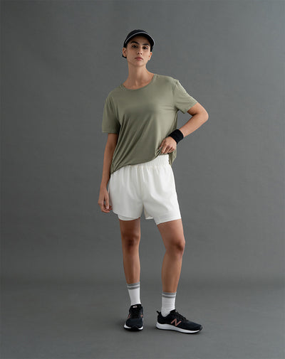 Camiseta deportiva mujer control humedad verde oliva