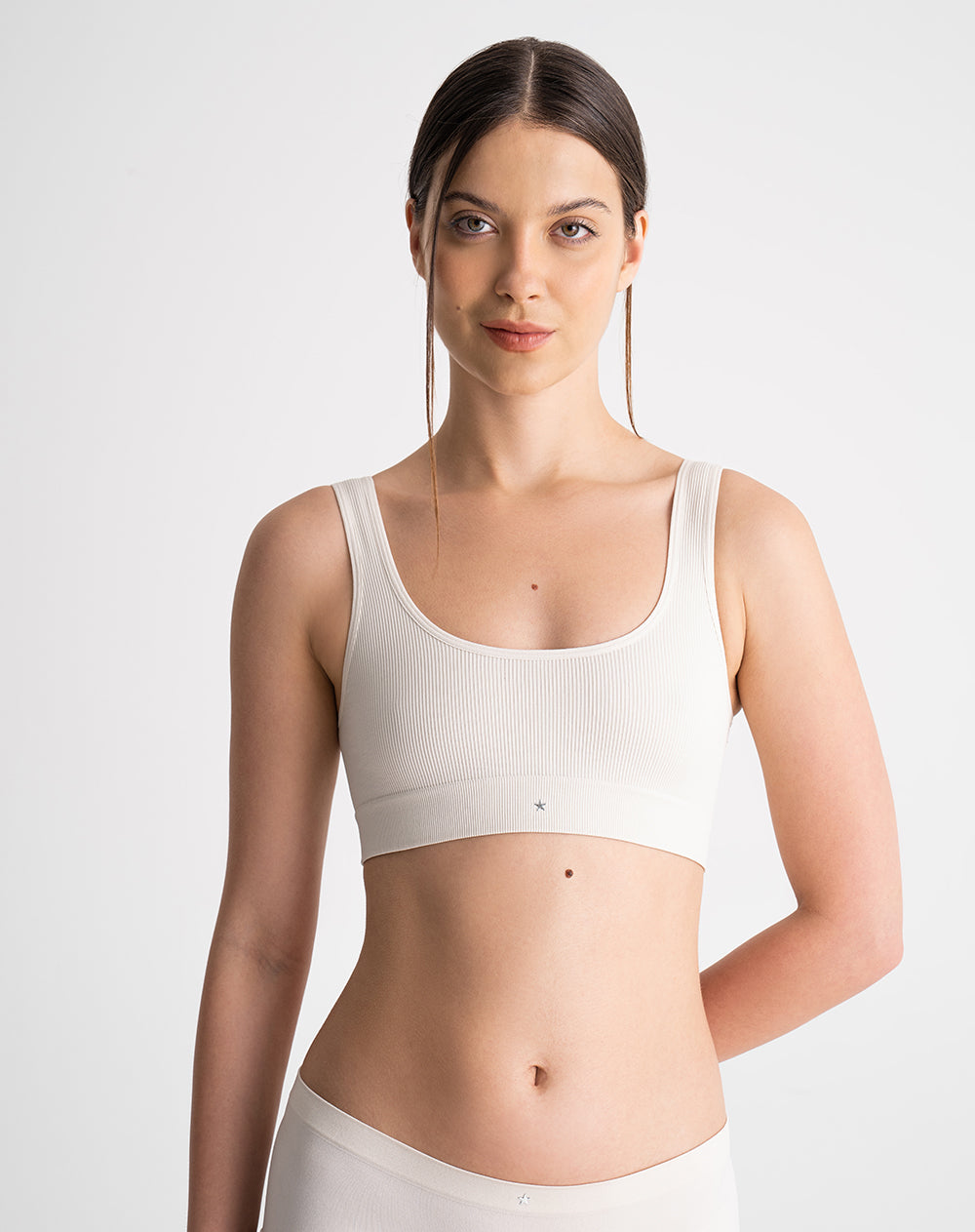 Top soporte medio seamless caqui