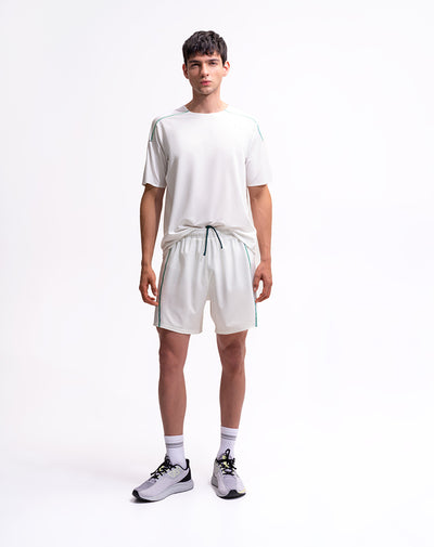 Pantaloneta deportiva secado rápido blanca hombre