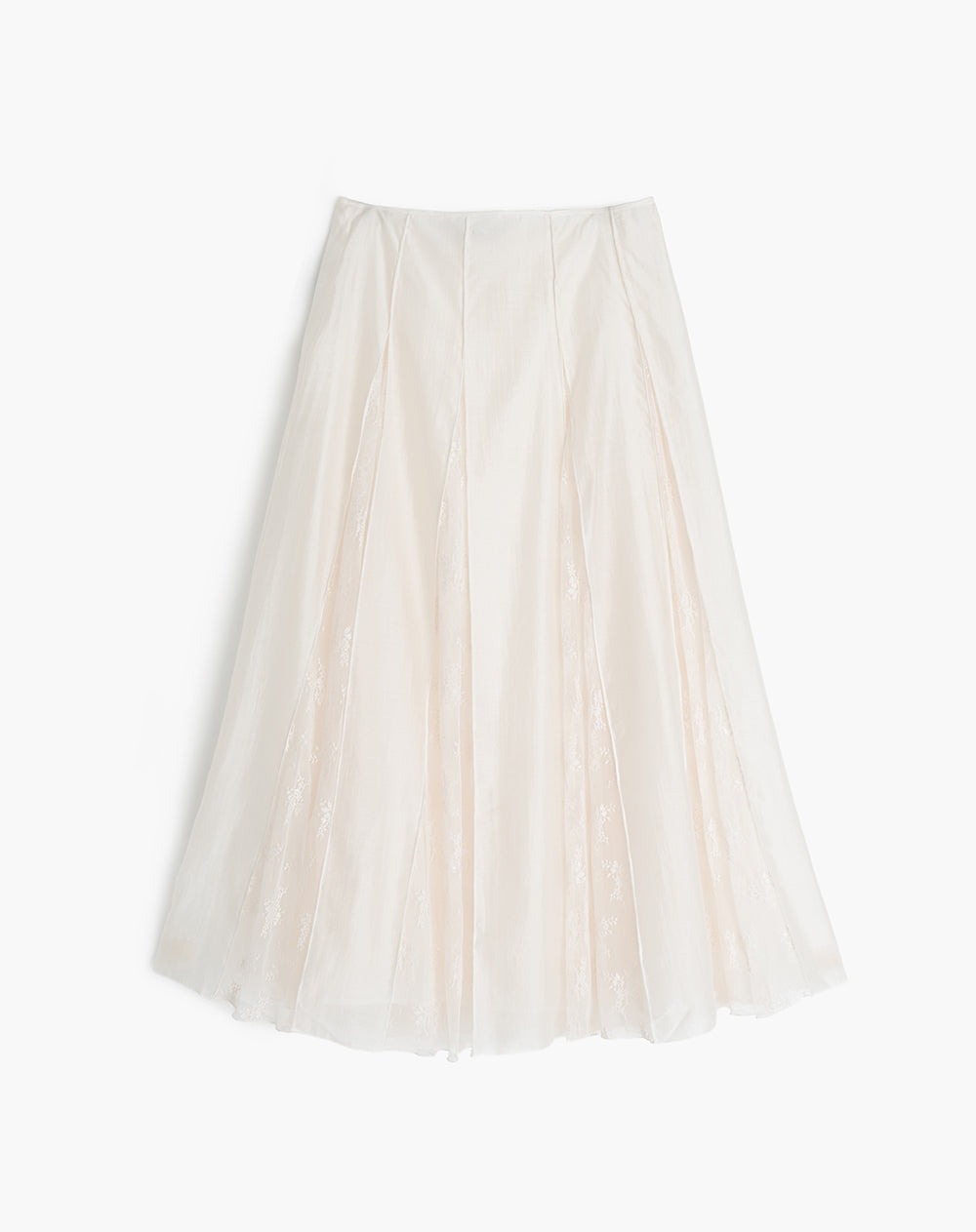 Falda larga tiro alto con encaje Ana Beliza