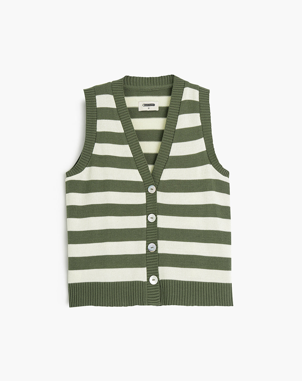 Chaleco regular fit sin capucha verde rayas