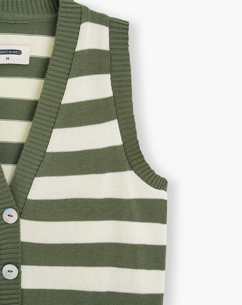 Chaleco regular fit sin capucha verde rayas