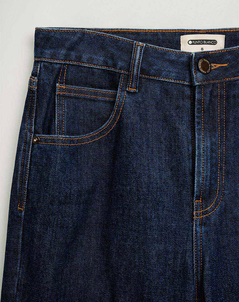 Jean mom fit tiro medio 5 bolsillos azul indigo para mujer