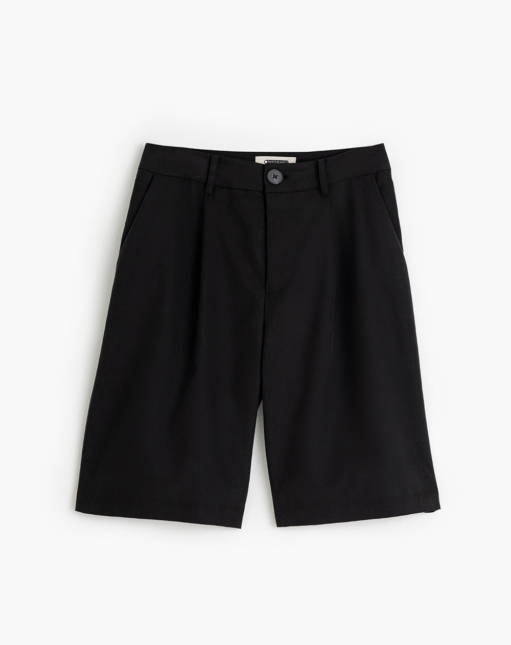 Short de vestir tiro alto pliegues delanteros negro para mujer