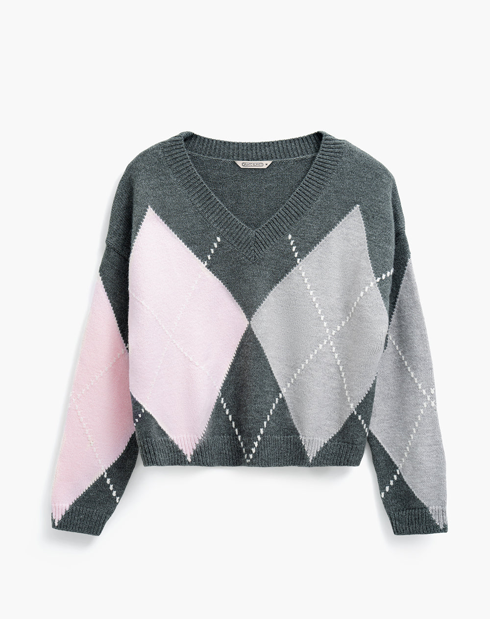 Suéter oversized gris mujer