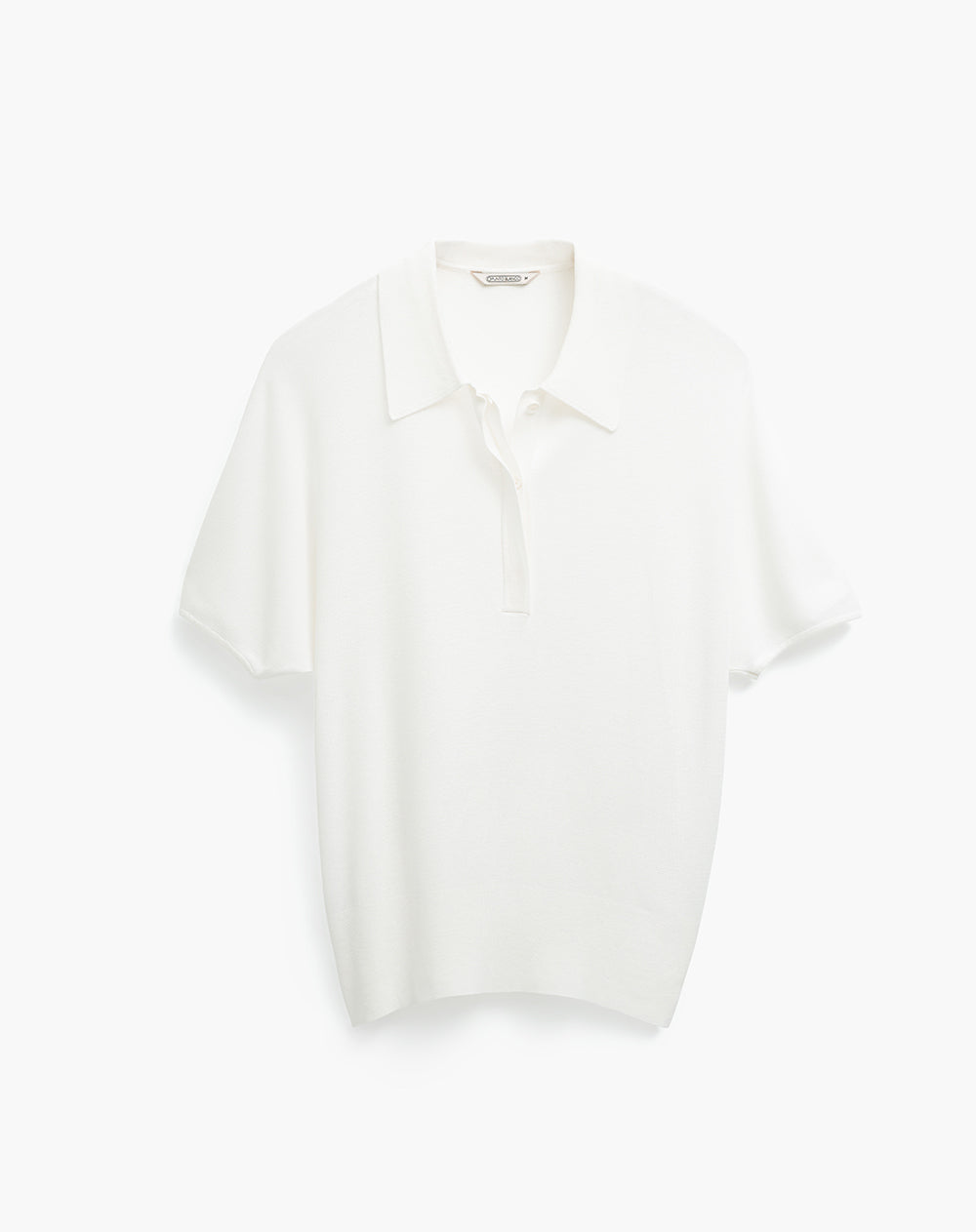 Polo regular tejido de punto crema mujer