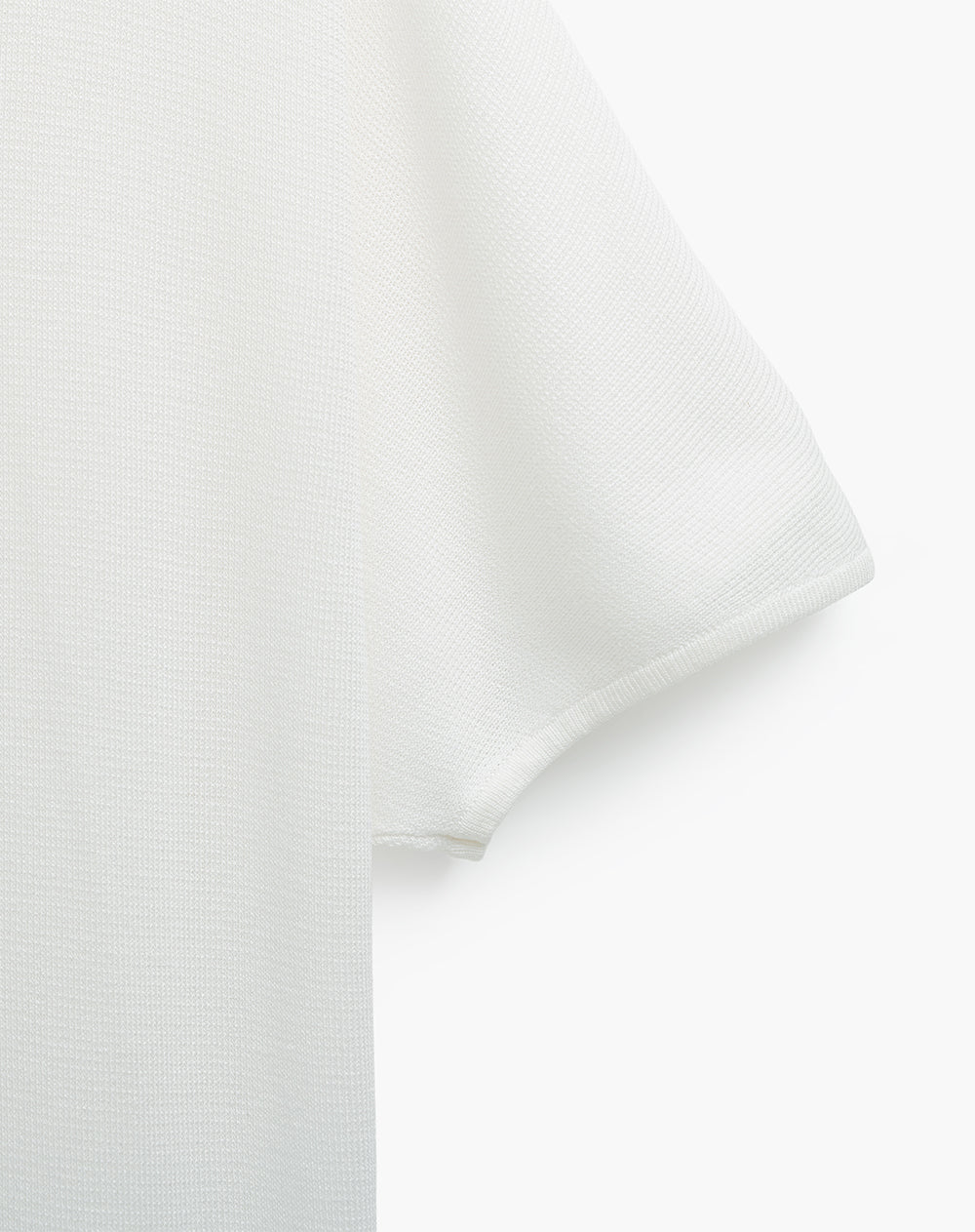 Polo regular tejido de punto crema mujer