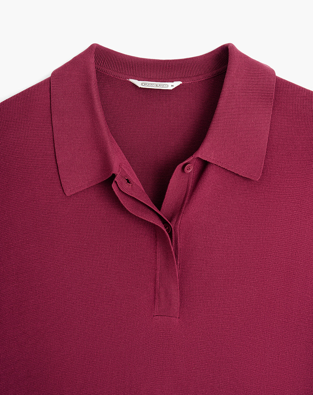 Polo regular tejido de punto vinotinto mujer