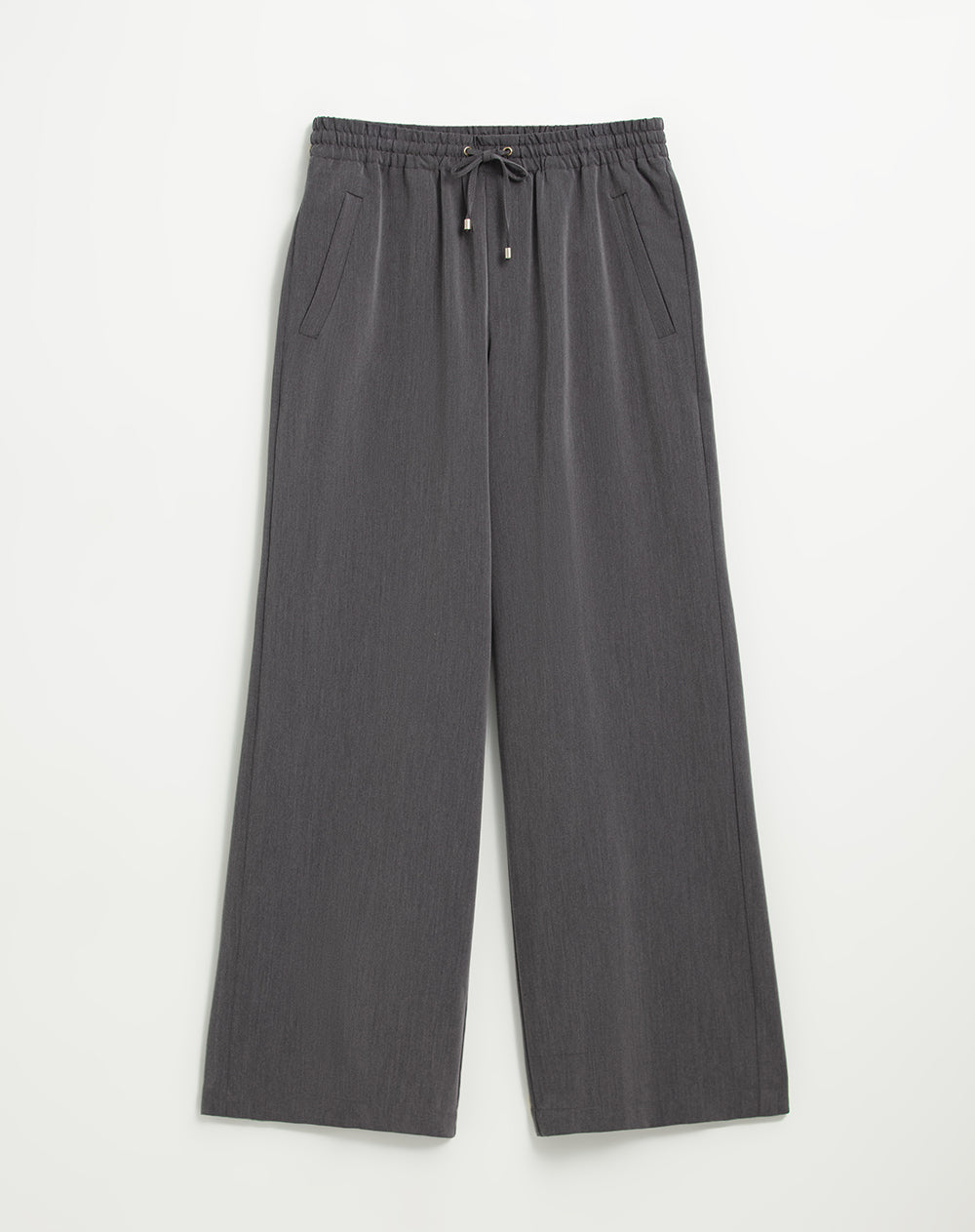 Pantalón loose fit tiro alto gris