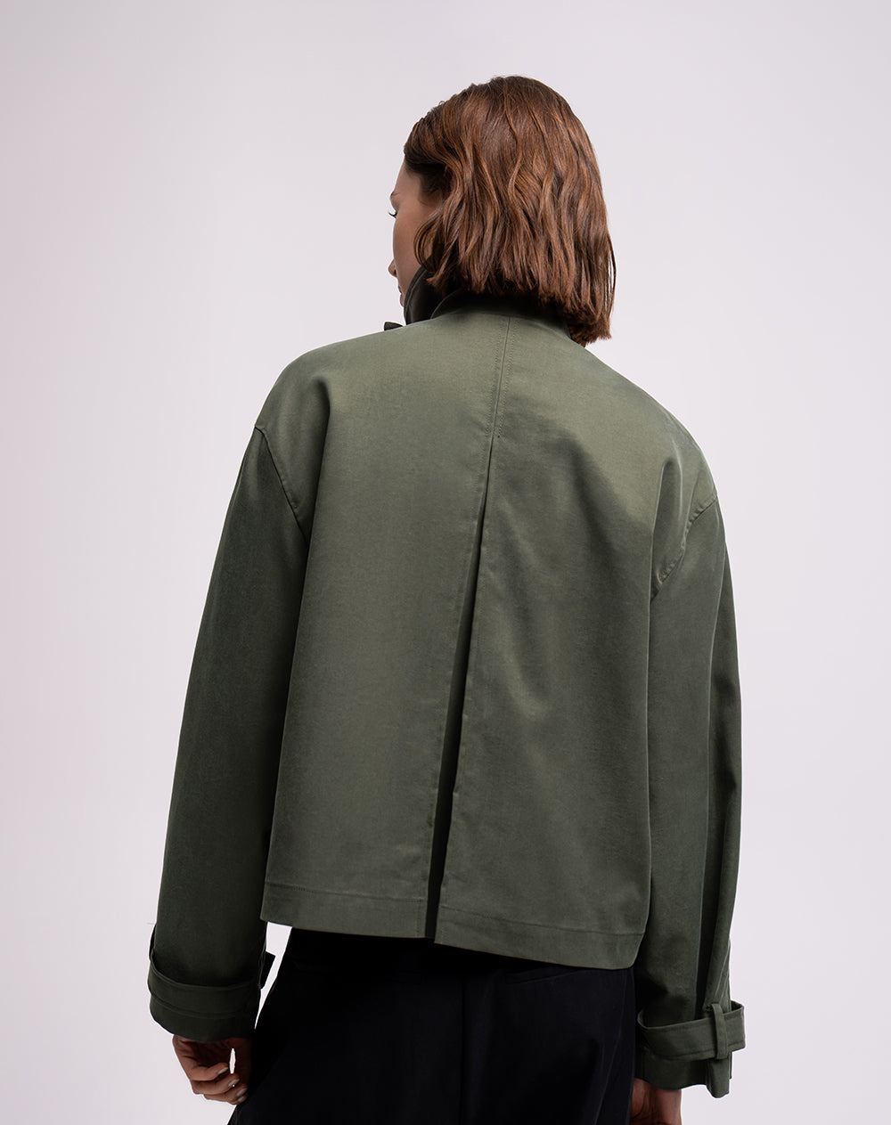 Chaqueta recta oversize verde mujer