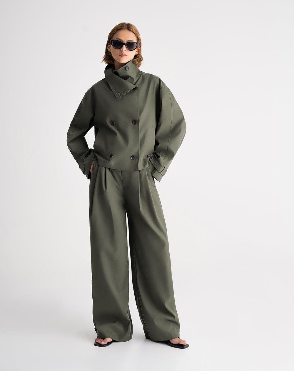 Chaqueta con forro y sin capucha verde mujer